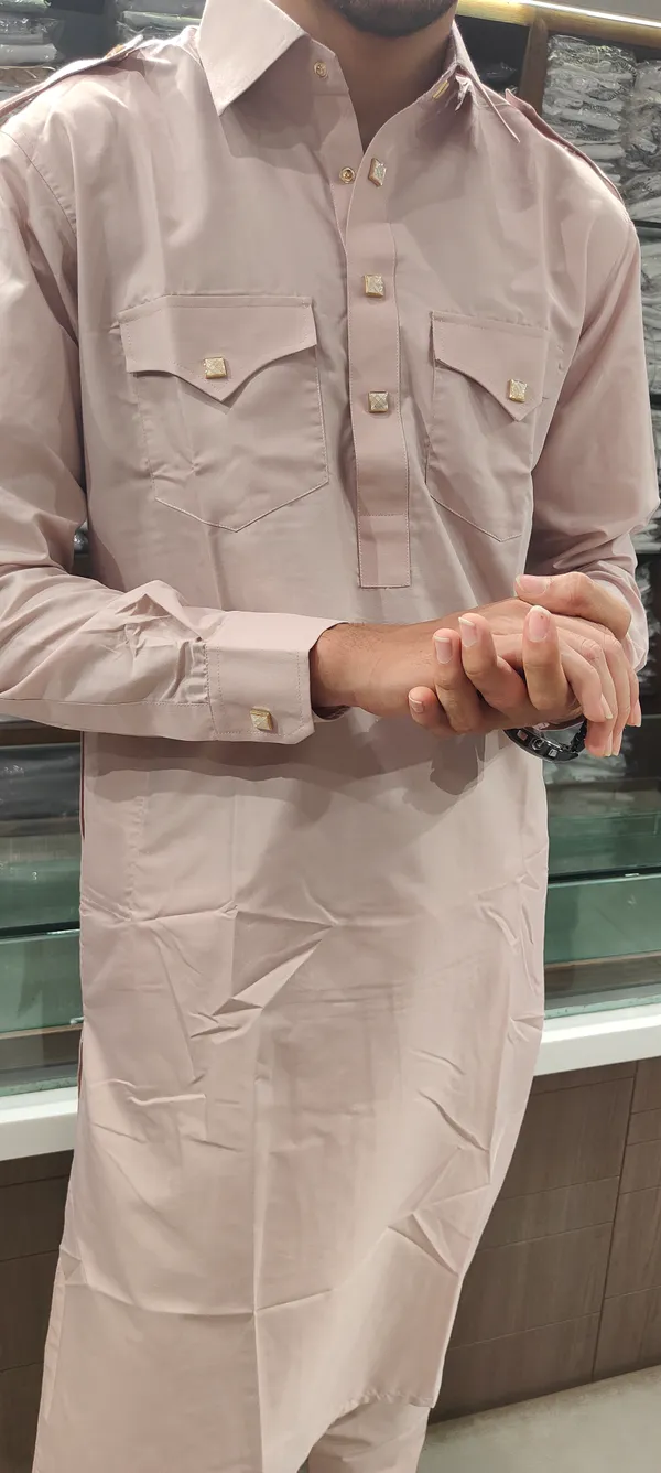 Light_Pink_Giza_Cotton_Kurta_Payjama_For_Men