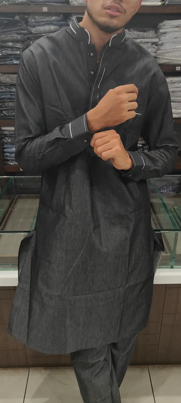 Black_Giza_Cotton_Kurta_Pyjama_For_Men