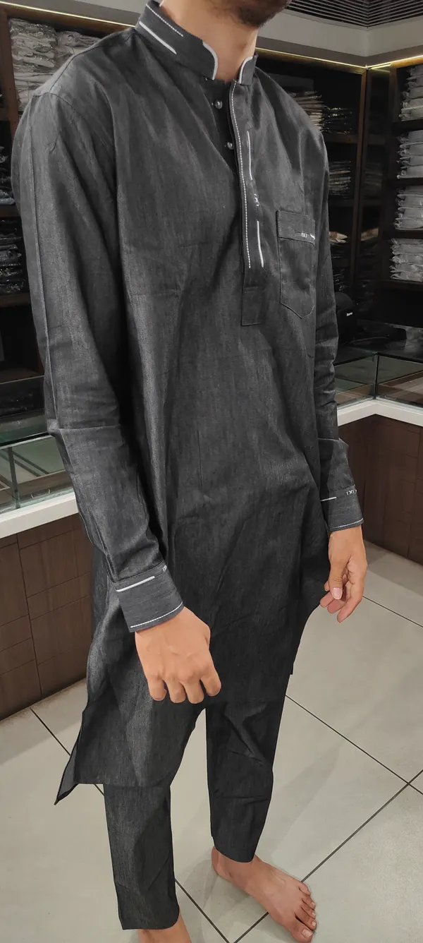 Black_Giza_Cotton_Kurta_Pyjama_For_Men