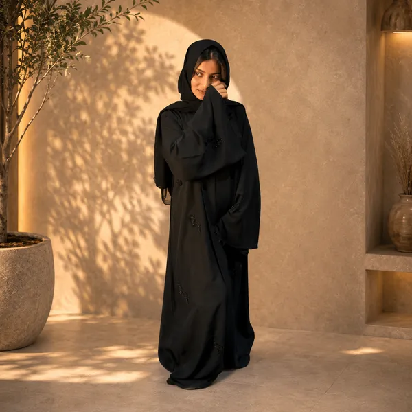 Black_China_Nida_Abaya_With_Scarf_For_Women