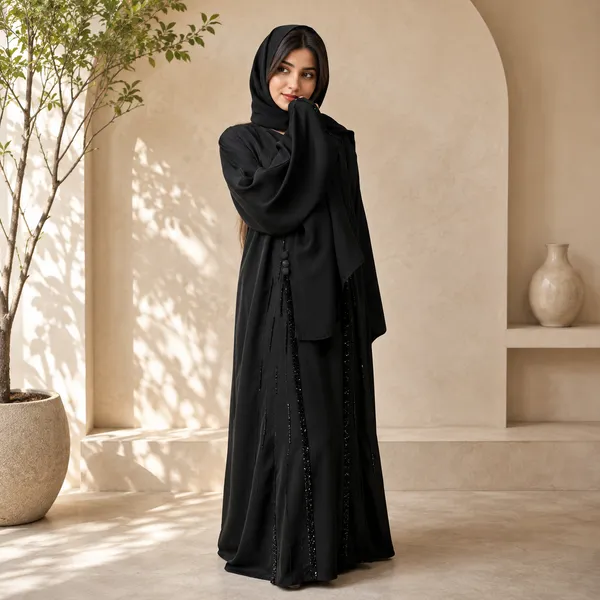 Black_China_Nida_Abaya_With_Scarf_For_Women