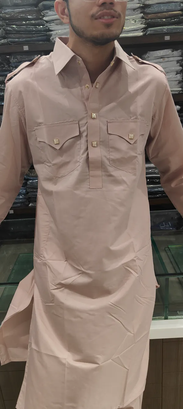 Light_Pink_Giza_Cotton_Kurta_Payjama_For_Men