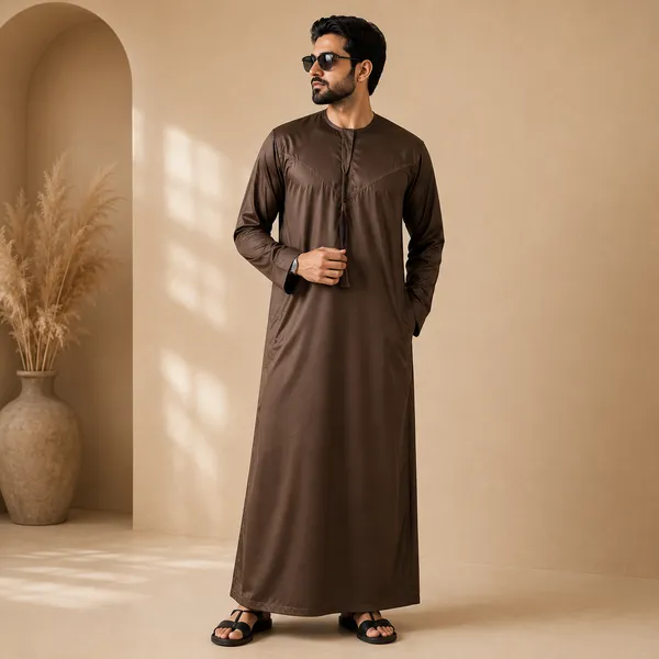 Brown_Vietnam_Fabric_Thobe_For_Men