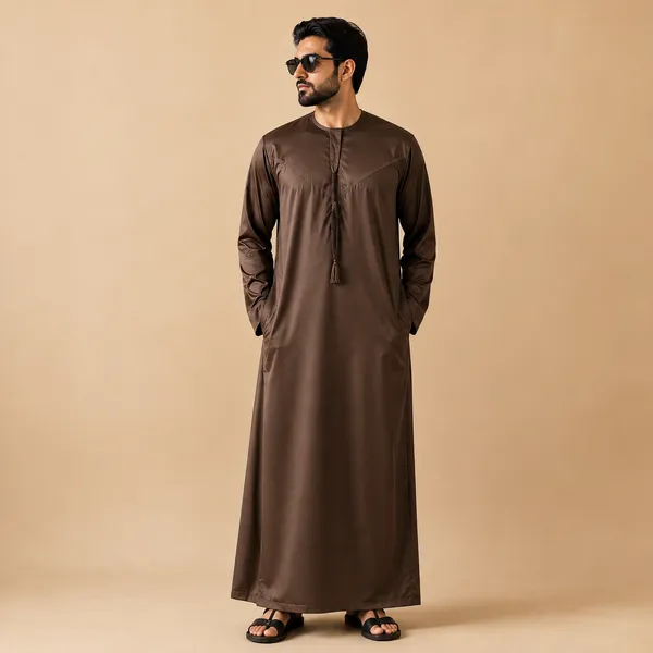 Brown_Vietnam_Fabric_Thobe_For_Men