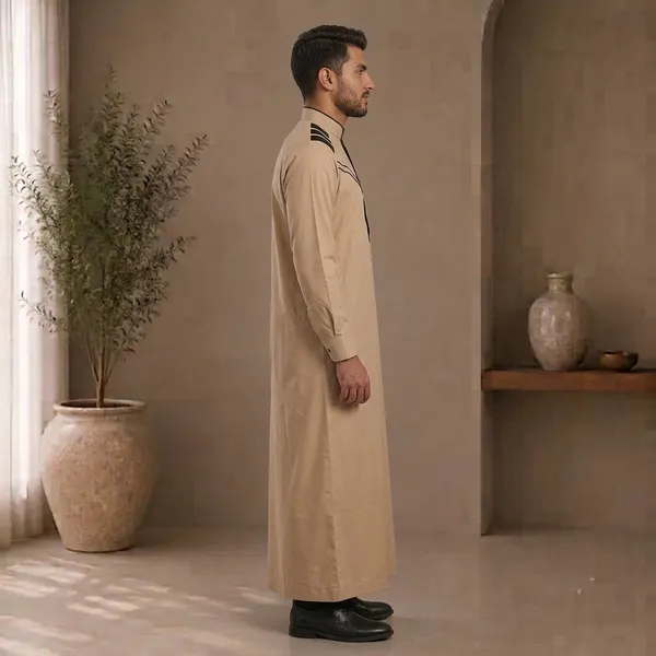 Beige_Imported_Vietnam_Fabric_Thobe_For_Men