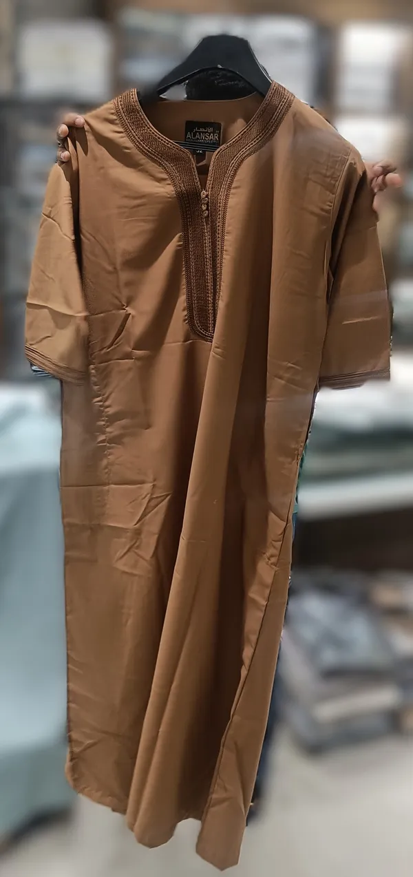 Brown_Spun_Imported_Fabric_Thobe_For_Men