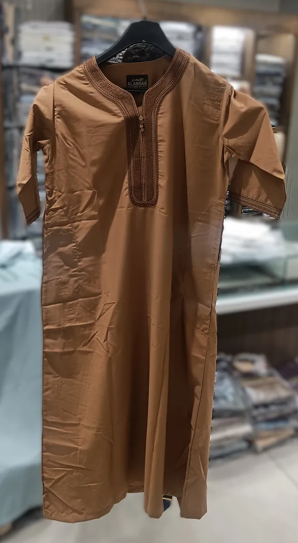 Brown_Spun_Imported_Fabric_Thobe_For_Men