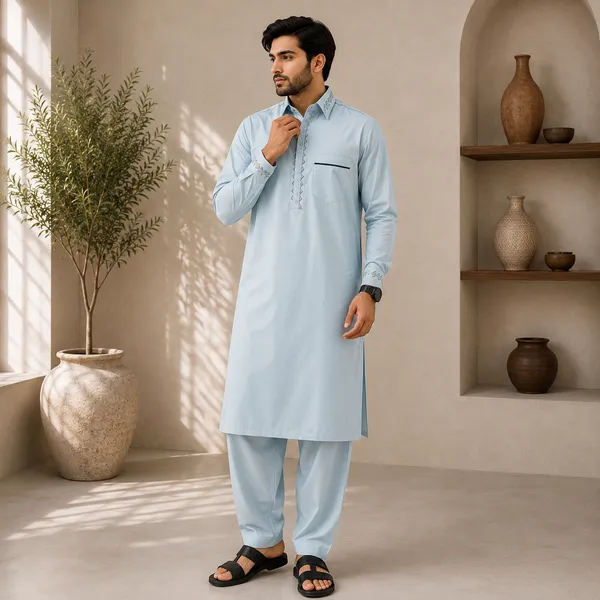 Light_Blue_Giza_Cotton_Kurta_Payjama_For_Men