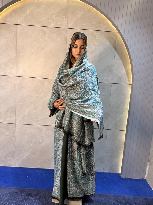 Green_Pashmina_Abaya_With_Scarf_For_Women