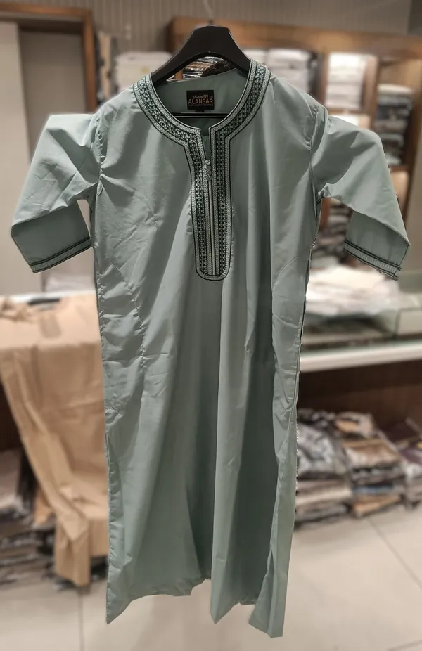 Sage_Green_spun_imported_Fabric_Thobe_For_Men