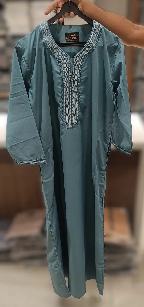 Teal_spun_imported_Fabric_Thobe_For_Men