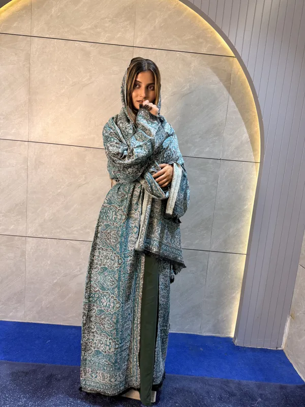 Green_Pashmina_Abaya_With_Scarf_For_Women