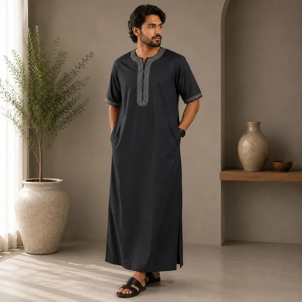 Black_Spun_Imported_Fabric_Thobe_For_Men
