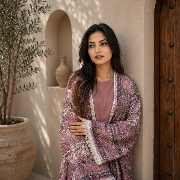 Pink_Pashmina_Abaya_With_Scarf_For_Women