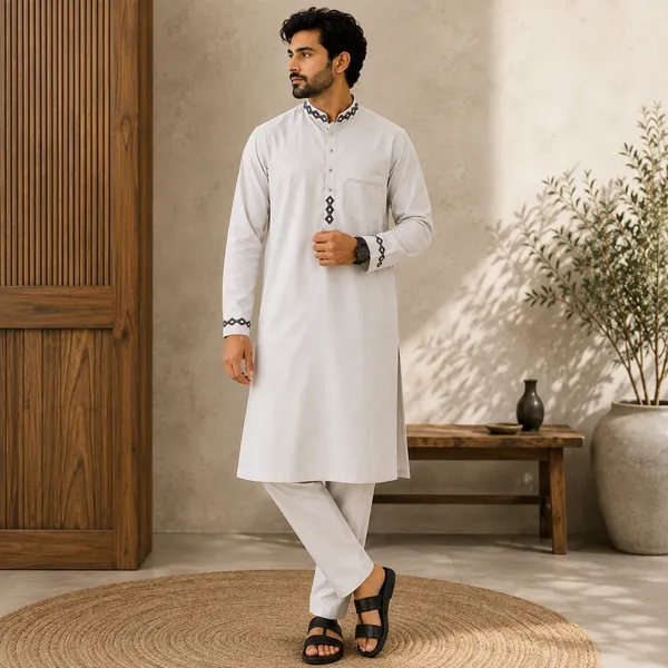 White_Giza_Cotton_Kurta_Payjama_For_Men