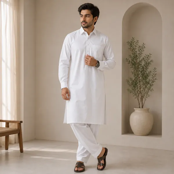 White_Giza_Cotton_Kurta_Payjama_For_Men