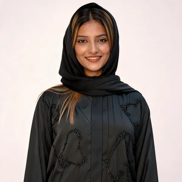 Black_Tik_Tok_Imported_Fabric_Abaya_With_Scarf_For_Women