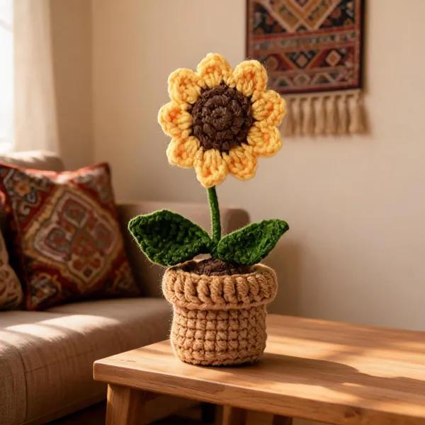 Wool_Decorative_Sunflower_Crochet_Potted_Plant