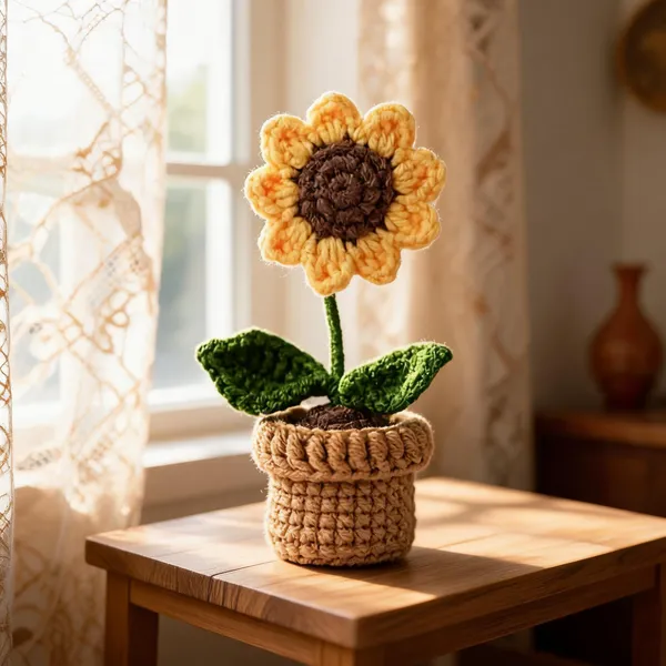 Wool_Decorative_Sunflower_Crochet_Potted_Plant