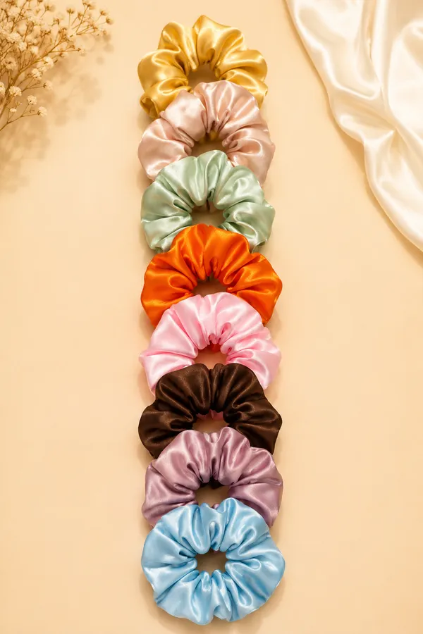 Hurrtale_Multicolour_Velvet_Scrunchies_For_Women_-Pack_Of_8