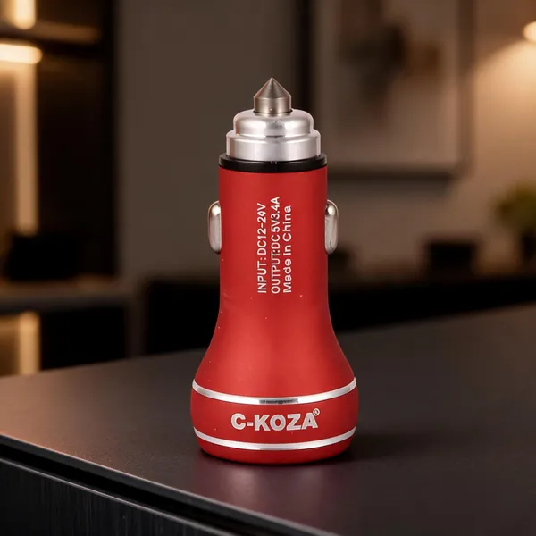 C-Koza_U-910_3.4A_Metal_Car_Charger_With_Type-C_Cable