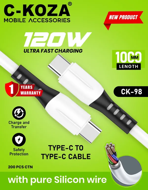 C-Koza_120W_Type-C_To_Type-C_Charging_Cable
