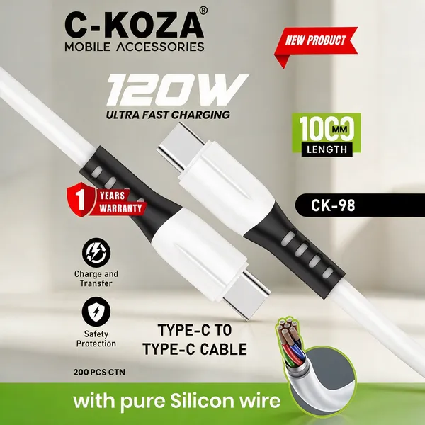 C-Koza_120W_Type-C_To_Type-C_Charging_Cable