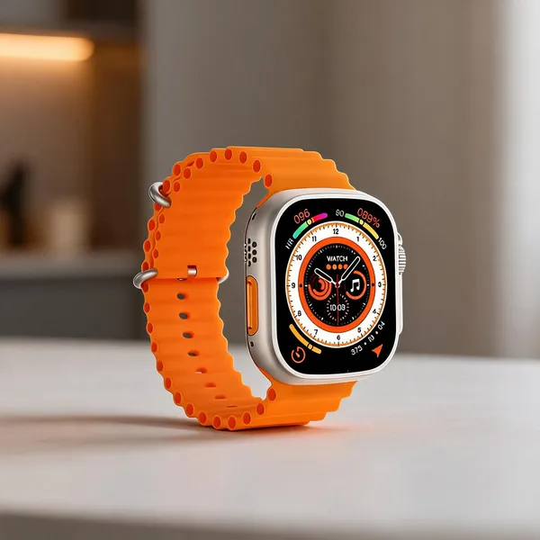 Orange_Smartwatch_With_Silver_Case