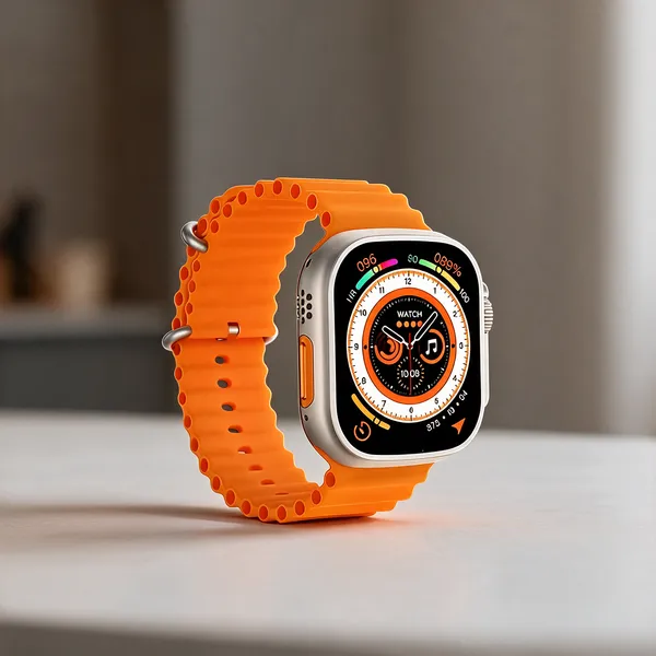 Orange_Smartwatch_With_Silver_Case
