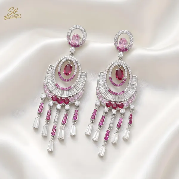 Pink_&_White_Brass_And_Gold_Plated_Chandelier_Earrings_For_Women