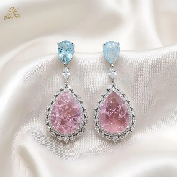 Pink_&_Blue_Brass_And_Gold_Plated_Dangle_Earrings_For_Women
