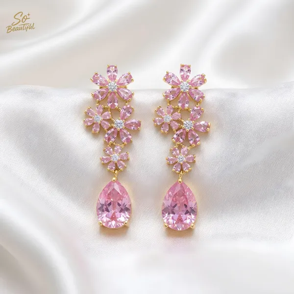 Pink_Brass_And_Gold_Plated_Drop_Earrings_For_Women