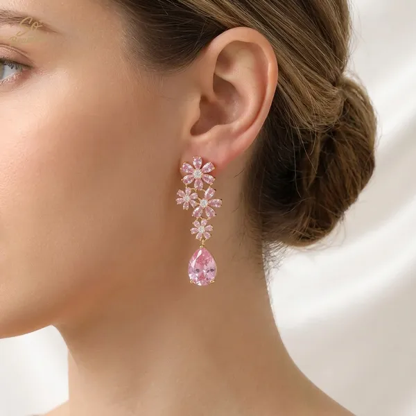 Pink_Brass_And_Gold_Plated_Drop_Earrings_For_Women