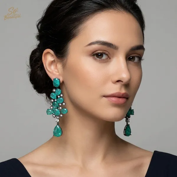 Sea_Green_Brass_And_Gold_Plated_Chandelier_Earrings_For_Women