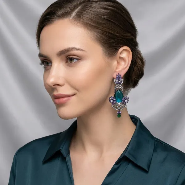 Sky_Blue_Brass_And_Gold_Plated_Drop_Earrings_For_Women