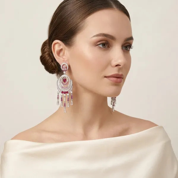 Pink_&_White_Brass_And_Gold_Plated_Chandelier_Earrings_For_Women