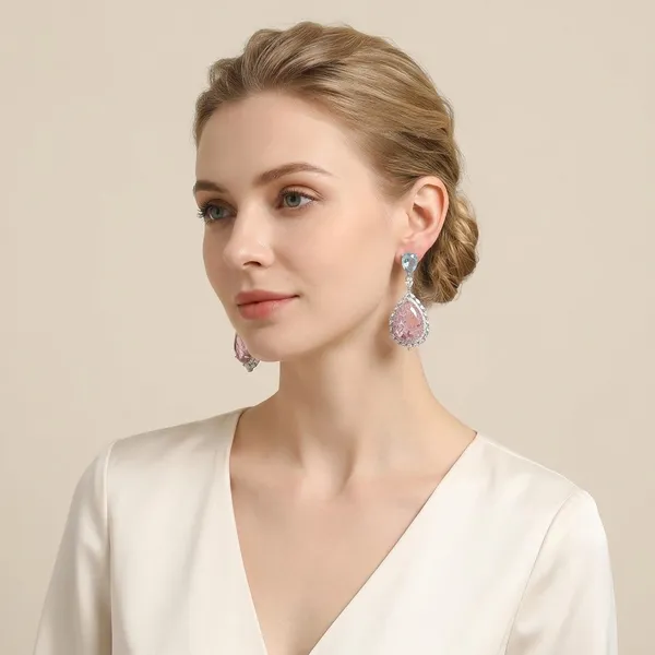 Pink_&_Blue_Brass_And_Gold_Plated_Dangle_Earrings_For_Women