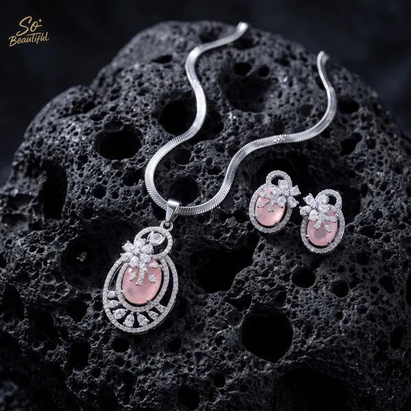 cz_chain_pendant_with_earrings