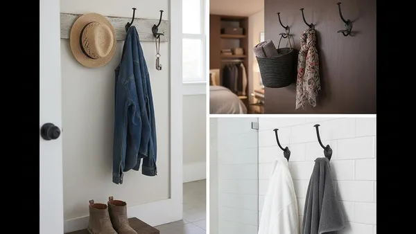 NAVRASS_HARDWARES_Brass_Wall_Mount_Hat_and_Coat_Hook,_Traditional_Style,_(Powder_Coated_Black)