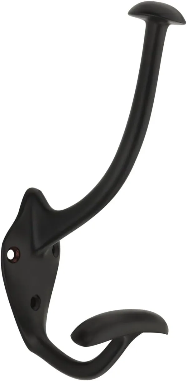 NAVRASS_HARDWARES_Brass_Wall_Mount_Hat_and_Coat_Hook,_Traditional_Style,_(Powder_Coated_Black)