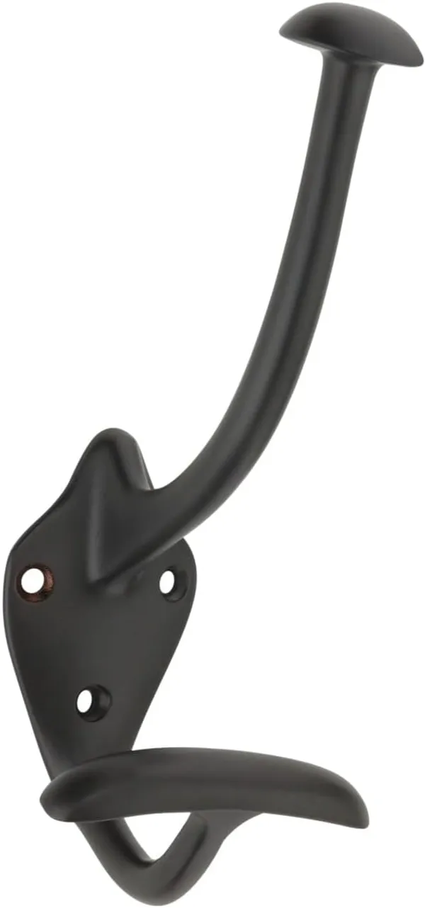 NAVRASS_HARDWARES_Brass_Wall_Mount_Hat_and_Coat_Hook,_Traditional_Style,_(Powder_Coated_Black)
