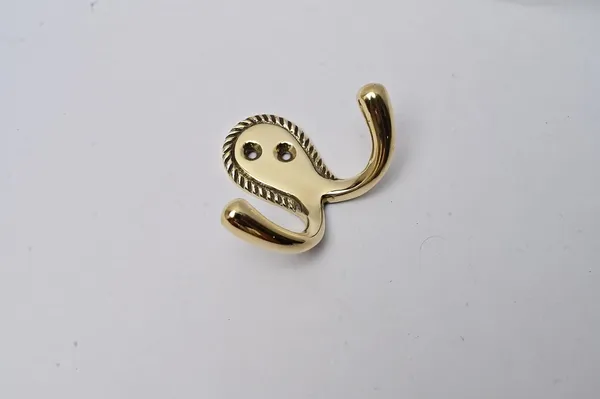 NAVRASS_HARDWARES_Georgian_Double_Leg_Hook_–_Solid_Brass_with_Lacquered_Finish_–_Heavy-Duty_Door_&_Window_Latch_–_Classic_Design_for_Home_&_Office_Use