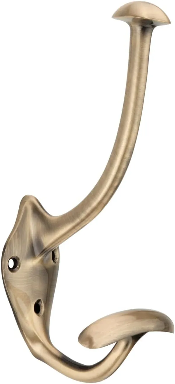 NAVRASS_HARDWARES_Brass_Wall_Mount_Hat_and_Coat_Hook,_Traditional_Style,_Lacquered_Finish_(Antique)