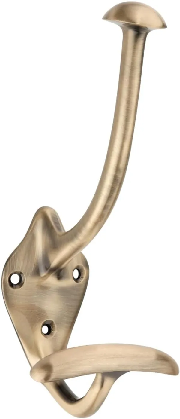 NAVRASS_HARDWARES_Brass_Wall_Mount_Hat_and_Coat_Hook,_Traditional_Style,_Lacquered_Finish_(Antique)
