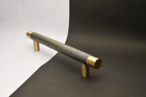 NAVRASS_HARDWARES_12_Inch_T-Bar_Knurled_Door_Handle_–_Antique_Brass_Finish_–_Heavy-Duty_Room_Door_Pull_Handle_–_Modern_Industrial_Style_for_Interior_Doors_