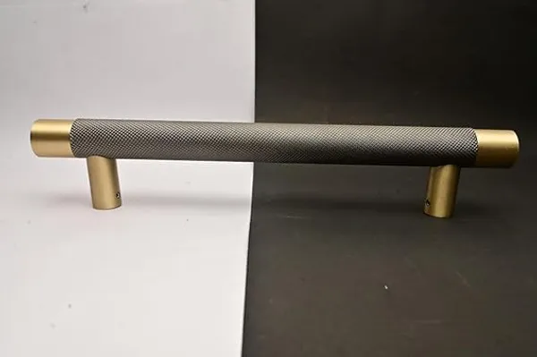 NAVRASS_HARDWARES_12_Inch_T-Bar_Knurled_Door_Handle_–_Antique_Brass_Finish_–_Heavy-Duty_Room_Door_Pull_Handle_–_Modern_Industrial_Style_for_Interior_Doors_