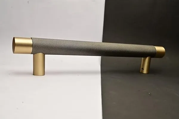 NAVRASS_HARDWARES_12_Inch_T-Bar_Knurled_Door_Handle_–_Antique_Brass_Finish_–_Heavy-Duty_Room_Door_Pull_Handle_–_Modern_Industrial_Style_for_Interior_Doors_
