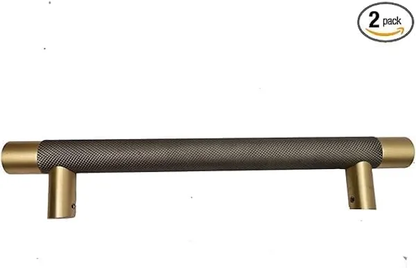 NAVRASS_HARDWARES_12_Inch_T-Bar_Knurled_Door_Handle_–_Antique_Brass_Finish_–_Heavy-Duty_Room_Door_Pull_Handle_–_Modern_Industrial_Style_for_Interior_Doors_