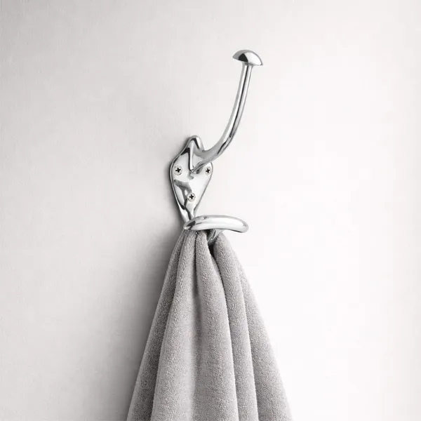 NAVRASS_HARDWARES_Brass_Wall_Mount_Hat_and_Coat_Hook,_Traditional_Style,__(Polished_Chrome)
