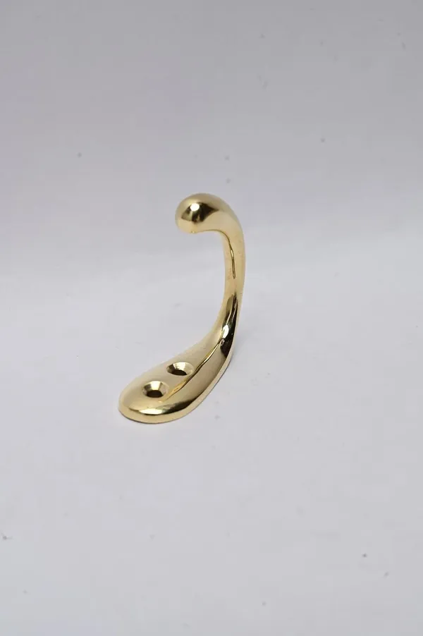 NAVRASS_HARDWARES_Single_Leg_Hook_–_Lacquered_Brass_–_Heavy-Duty_Door_&_Window_Latch_–_43g_–_Durable_Brass_Construction_–_Rust-Resistant